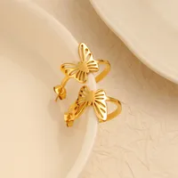 1 Pair Simple Style Commute Butterfly Plating 304 Stainless Steel 316 Stainless Steel  18K Gold Plated Ear Studs main image 2