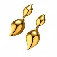 1 Pair Simple Style Classic Style Water Droplets Plating 304 Stainless Steel Drop Earrings main image 5