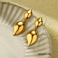 1 Pair Simple Style Classic Style Water Droplets Plating 304 Stainless Steel Drop Earrings sku image 1