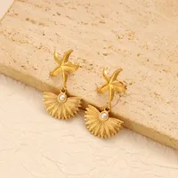 1 Pair Vacation Marine Style Starfish Shell 304 Stainless Steel 316 Stainless Steel  Drop Earrings main image 3