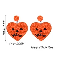 1 Pair Cute Funny Pumpkin Cat Magic Hat Alloy Glass Drop Earrings main image 6