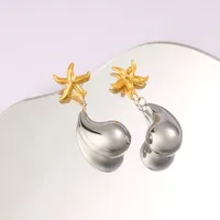 1 Pair Retro Commute Starfish 304 Stainless Steel 316 Stainless Steel  18K Gold Plated Drop Earrings main image 9