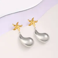 1 Pair Retro Commute Starfish 304 Stainless Steel 316 Stainless Steel  18K Gold Plated Drop Earrings main image 3