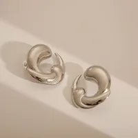 1 Pair Casual Modern Style C Shape Tornado Plating 304 Stainless Steel 18K Gold Plated Ear Studs main image 3