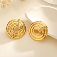 1 Pair Classical Exaggerated Classic Style Geometric Cookies Heart Shape 304 Stainless Steel Ear Studs sku image 3