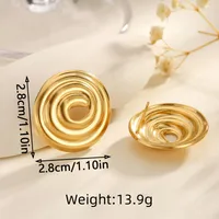 1 Pair Classical Exaggerated Classic Style Geometric Cookies Heart Shape 304 Stainless Steel Ear Studs main image 10