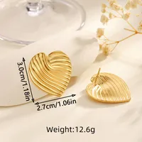 1 Pair Classical Exaggerated Classic Style Geometric Cookies Heart Shape 304 Stainless Steel Ear Studs main image 8