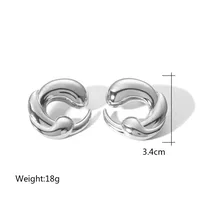 1 Pair Casual Modern Style C Shape Tornado Plating 304 Stainless Steel 18K Gold Plated Ear Studs main image 5