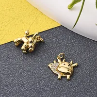 1 Pc/Package 15.5x15mm 15x13mm Hole 2~2.9mm Hole 3~3.9mm Copper Zircon 18K Gold Plated Halloween Pattern Cattle Polished Pendant main image 1