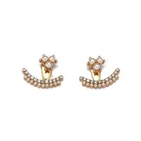 1 Pair Elegant Classic Style Geometric Inlay Alloy Artificial Pearls Ear Studs main image 2