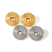 1 Pair Simple Style Round Heart Shape 304 Stainless Steel 18K Gold Plated Ear Studs main image 5