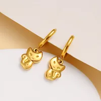 1 Pair Casual Vacation Cat 304 Stainless Steel 316 Stainless Steel  18K Gold Plated Drop Earrings main image 7