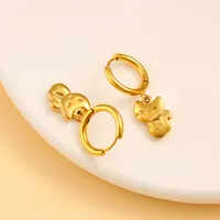 1 Pair Casual Vacation Cat 304 Stainless Steel 316 Stainless Steel  18K Gold Plated Drop Earrings main image 5