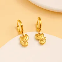 1 Pair Casual Vacation Cat 304 Stainless Steel 316 Stainless Steel  18K Gold Plated Drop Earrings main image 3