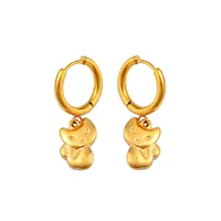 1 Pair Casual Vacation Cat 304 Stainless Steel 316 Stainless Steel  18K Gold Plated Drop Earrings sku image 1