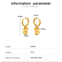 1 Pair Casual Vacation Cat 304 Stainless Steel 316 Stainless Steel  18K Gold Plated Drop Earrings main image 9