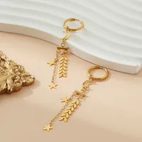 1 Pair Elegant Glam Star Moon Plating 304 Stainless Steel 18K Gold Plated Drop Earrings main image 5