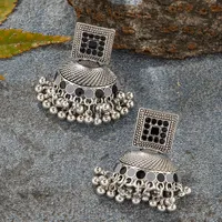 1 Pair Retro Lady Geometric Plating Alloy Zircon Drop Earrings main image 3