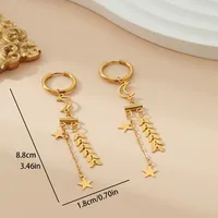 1 Pair Elegant Glam Star Moon Plating 304 Stainless Steel 18K Gold Plated Drop Earrings main image 6