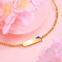 Cute Marine Style Simple Style Dolphin 201 Stainless Steel 18K Gold Plated ID Bracelet In Bulk main image 7