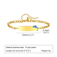 Cute Marine Style Simple Style Dolphin 201 Stainless Steel 18K Gold Plated ID Bracelet In Bulk main image 9