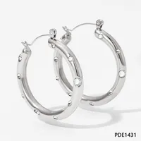 1 Pair Modern Style Artistic Round Plating 304 Stainless Steel 16K Gold Plated White Gold Plated Gold Plated Earrings sku image 2