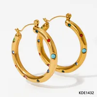 1 Pair Modern Style Artistic Round Plating 304 Stainless Steel 16K Gold Plated White Gold Plated Gold Plated Earrings sku image 3