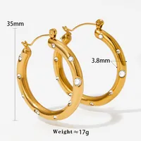 1 Pair Modern Style Artistic Round Plating 304 Stainless Steel 16K Gold Plated White Gold Plated Gold Plated Earrings main image 6