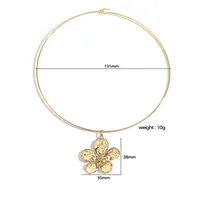 Copper 18K Gold Plated Plating Starfish Flower Shell Rings Necklace main image 4