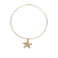 Copper 18K Gold Plated Plating Starfish Flower Shell Rings Necklace sku image 7