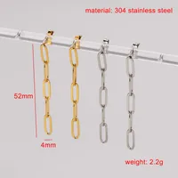 1 Pair Simple Style Chain Plating 304 Stainless Steel 18K Gold Plated Drop Earrings main image 8