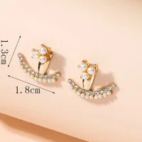 1 Pair Elegant Classic Style Geometric Inlay Alloy Artificial Pearls Ear Studs main image 5