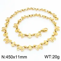 Wholesale Jewelry Simple Style Butterfly 304 Stainless Steel 18K Gold Plated Bracelets Necklace sku image 6