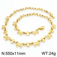 Wholesale Jewelry Simple Style Butterfly 304 Stainless Steel 18K Gold Plated Bracelets Necklace sku image 8