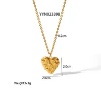 Wholesale Jewelry Simple Style Streetwear Heart Shape 304 Stainless Steel 18K Gold Plated Rings Earrings Necklace sku image 3