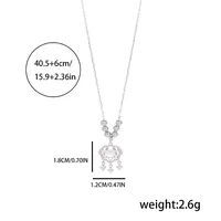 Sterling Silver Plated Zircon Inlay Round Earrings Necklace sku image 1