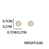 Sterling Silver Plated Zircon Inlay Round Earrings Necklace sku image 2