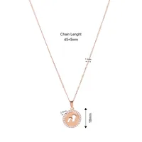 Wholesale Jewelry Cute Simple Style IG Style Round Footprint 304 Stainless Steel Zircon Gold Plated Hollow Out Inlay Pendant Necklace sku image 1