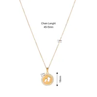 Wholesale Jewelry Cute Simple Style IG Style Round Footprint 304 Stainless Steel Zircon Gold Plated Hollow Out Inlay Pendant Necklace sku image 2