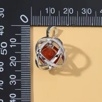 1 Piece 20 * 25mm Natural Stone Copper Agate Opal Ball Pendant main image 10