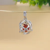 1 Piece 20 * 25mm Natural Stone Copper Agate Opal Ball Pendant main image 9