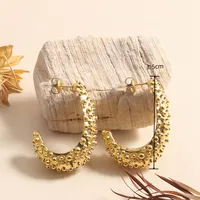 1 Pair Modern Style Classic Style C Shape 304 Stainless Steel 18K Gold Plated Ear Studs sku image 1