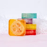 Lemon Loofah Soap 100g Handmade Essential Oil Soap Loofah Soap Rose Sea Salt Cleansing Bath Soap main image 4