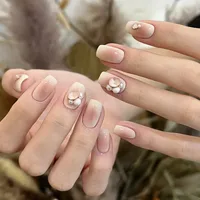 Wear Nail TikTok Popular Flash Blush Pure Desire Wind Bow Knot Nail Stickers Manicure Finished Detachable Nail Piece sku image 37