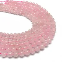 1 Piece Diameter 10mm Diameter 6 Mm Diameter 8mm Hole 1~1.9mm Beaded Natural Stone Rose Quartz Hibiscus Stone Round Polished Beads main image 1