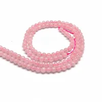 1 Piece Diameter 10mm Diameter 6 Mm Diameter 8mm Hole 1~1.9mm Beaded Natural Stone Rose Quartz Hibiscus Stone Round Polished Beads sku image 2