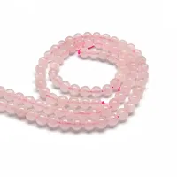 1 Piece Diameter 10mm Diameter 6 Mm Diameter 8mm Hole 1~1.9mm Beaded Natural Stone Rose Quartz Hibiscus Stone Round Polished Beads sku image 3