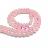 1 Piece Diameter 10mm Diameter 6 Mm Diameter 8mm Hole 1~1.9mm Beaded Natural Stone Rose Quartz Hibiscus Stone Round Polished Beads sku image 4