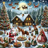 Christmas Cute Christmas House Christmas Tree Santa Claus sku image 9