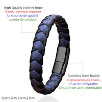 Simple Style Classic Style Geometric 316 Stainless Steel  Leather Rope Men's Bracelets main image 9